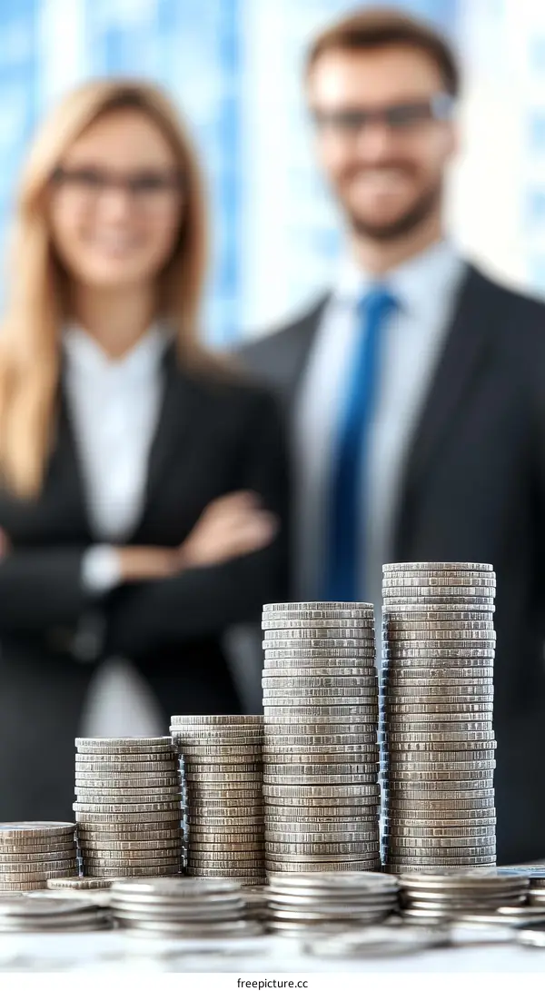 Business Growth Representing Stacked Coins