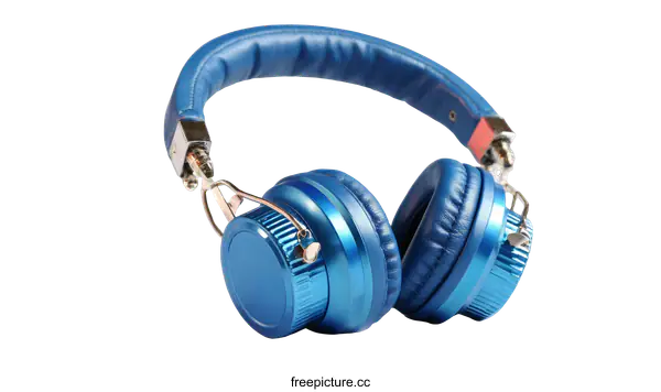 [Transparent Background PNG]Stylish Blue Headphones on a Light Background