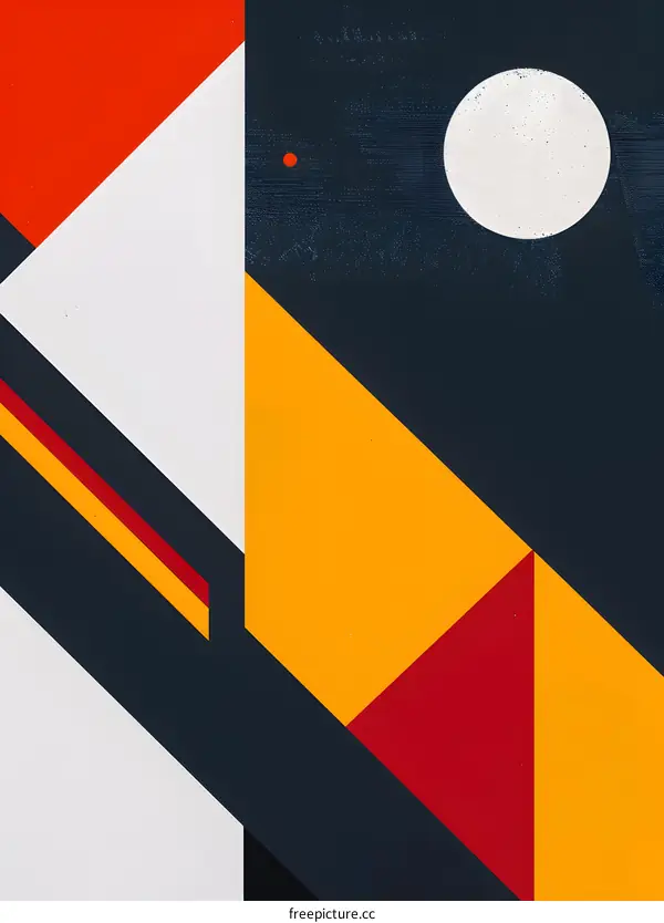 Abstract Geometric Shapes in Red Yellow White and Black