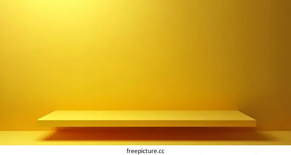 Empty Yellow Shelf Display Studio Scene