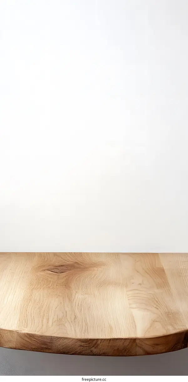 Wooden Shelf Against White Wall