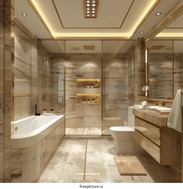Luxury Modern Bathroom Design Illustration