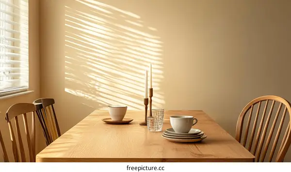 Warm Dining Table Setting in Natural Light