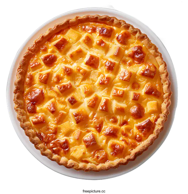 [Transparent Background PNG]Freshly Baked Apple Pie on White Plate