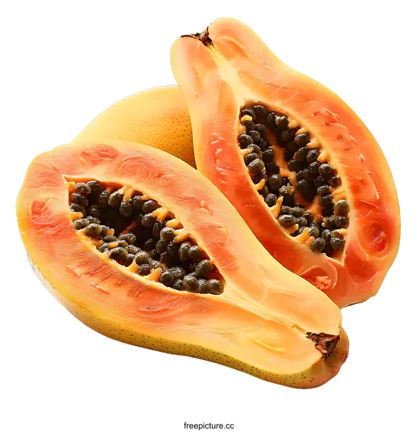 [Transparent Background PNG]papaya halves