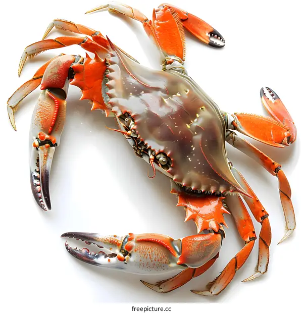 Fresh Dungeness Crab on White Background
