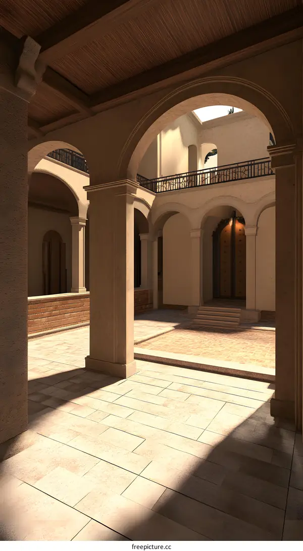 Traditional Architecture Archway Courtyard Interior Design