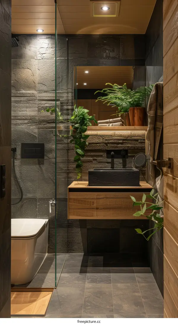 Modern Bathroom with Natural Touches