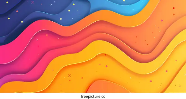 Abstract Colorful Paper Cut Design Background