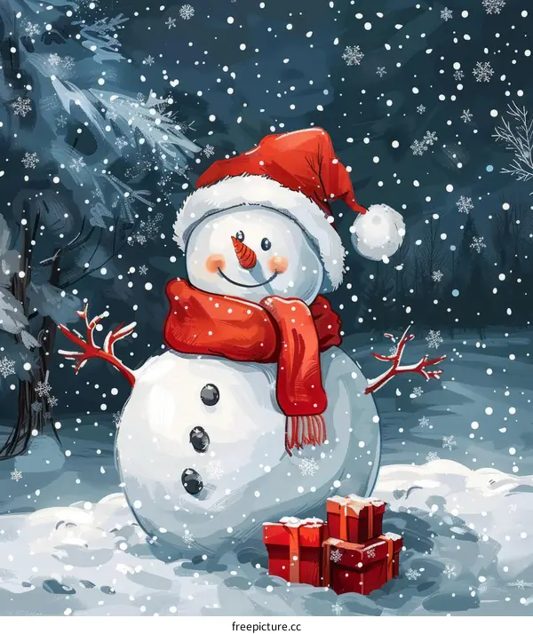 Snowy Forest Snowman