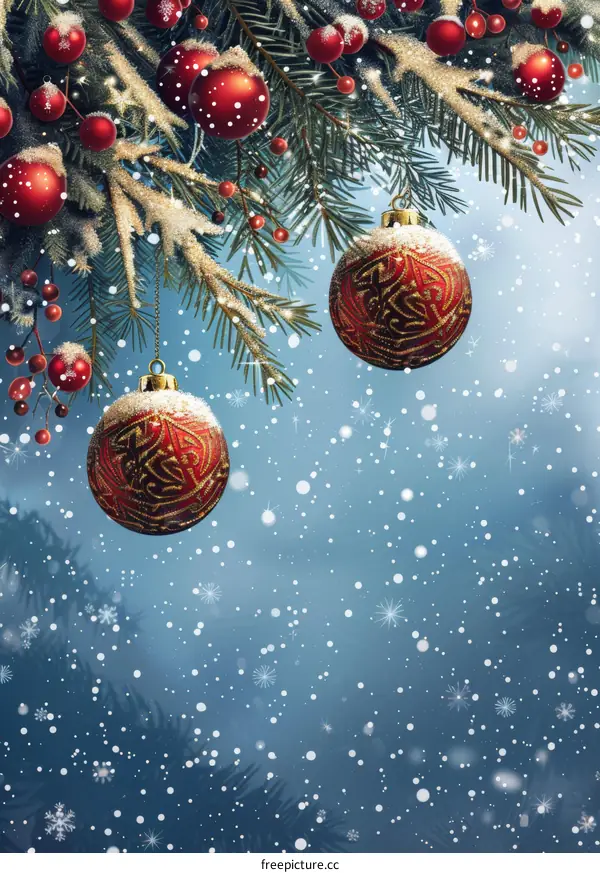 Christmas Ornaments Decorated with Red, Green, Silver, and Gold