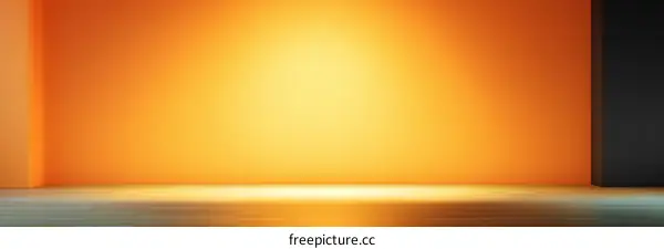 Empty Orange and Black Studio Background Interior