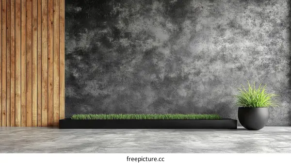 Modern Minimalist Interior Design with Wood and Concrete