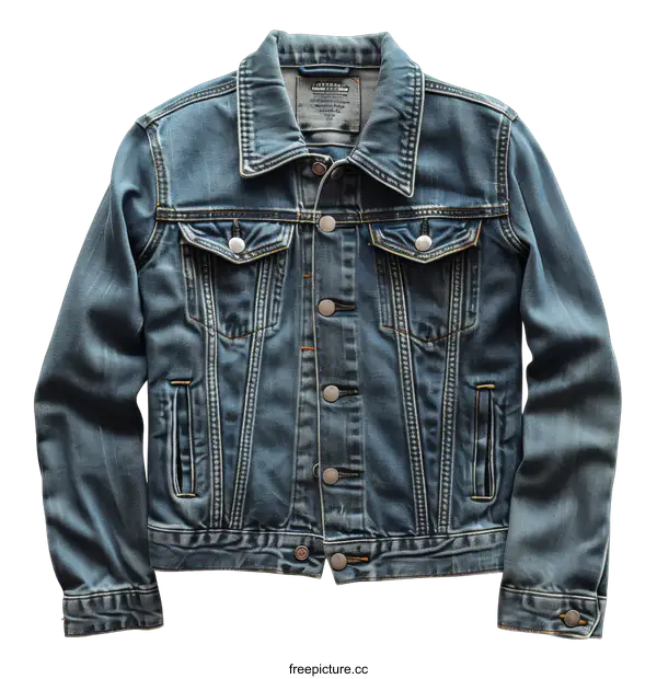[Transparent Background PNG]Blue Denim Jacket on transparent background