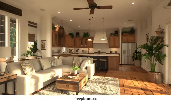 Inviting Living Room and Kitchen