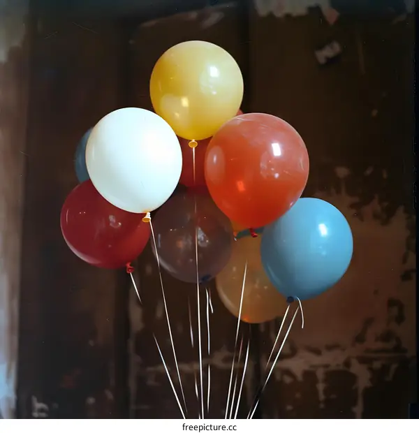 Colorful Balloons in a Vintage Room