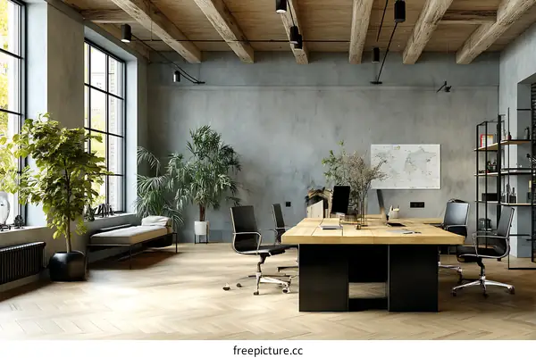 Modern Industrial Loft Office Interior Design