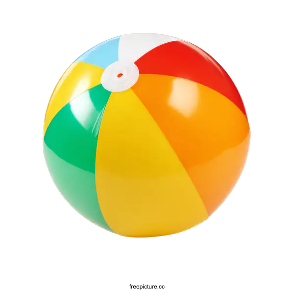 [Transparent Background PNG]Colorful Inflatable Beach Ball on White Background