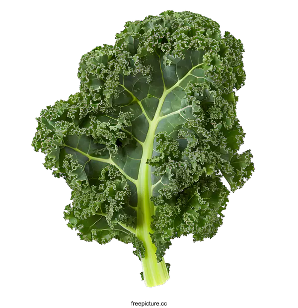 [Transparent Background PNG]Fresh Green Kale Leaf Isolated On White Background