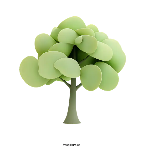 [Transparent Background PNG]Cartoon Tree Illustration Isolated on White Background
