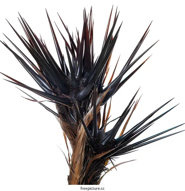Thorny Plant Stem on White Background