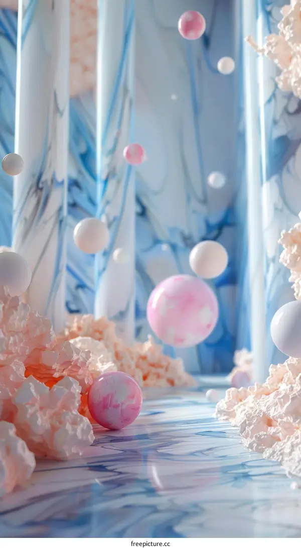 Abstract Pink and Blue Globe