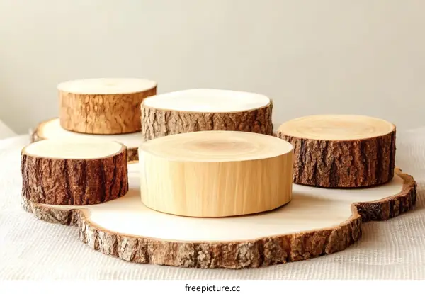 Wooden Slice Display Stands for Home Decor