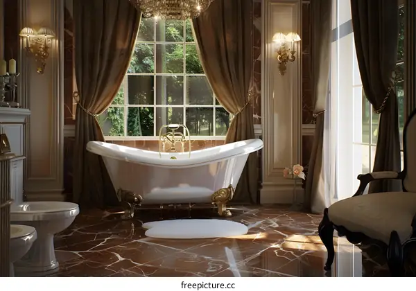 Luxury Marble Bathroom with Modern Amenities