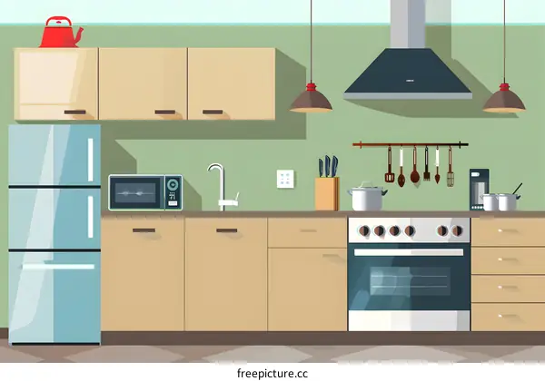 Modern Kitchen Interior Design Illustration