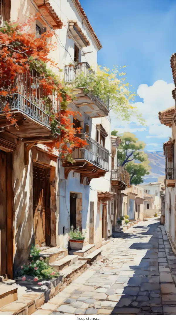 Greece Town Street Scenery