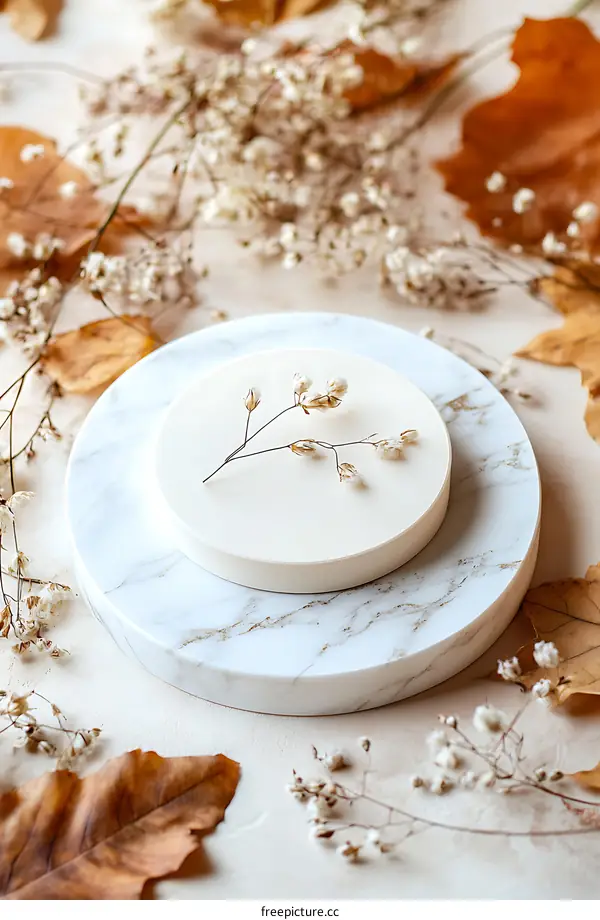 Autumnal Table Setting with Dried Flowers