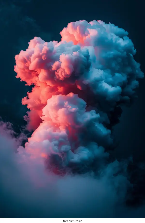 A large pink and blue cloud