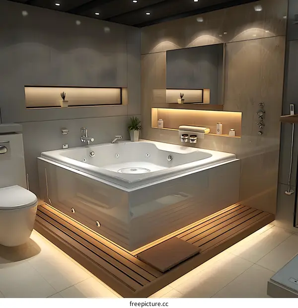 Japanese Style Solid Wood Bathroom Design Effect Picture