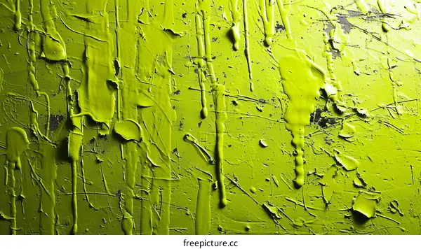 Bright Green Oil Paint Texture
