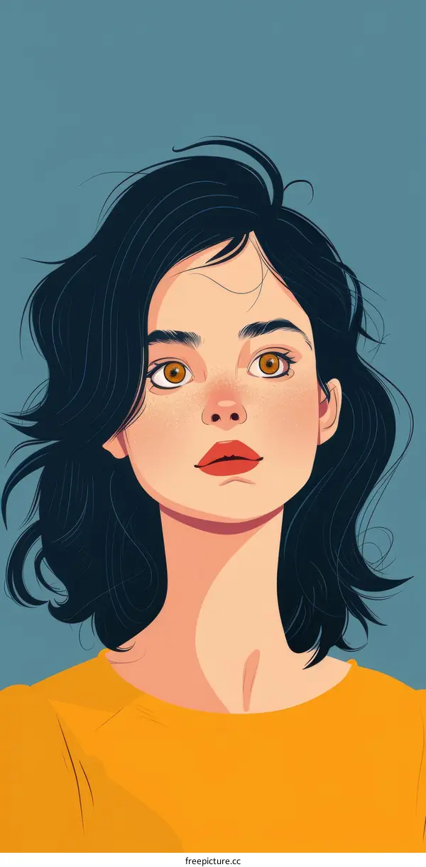 portrait of a young woman with short black hair