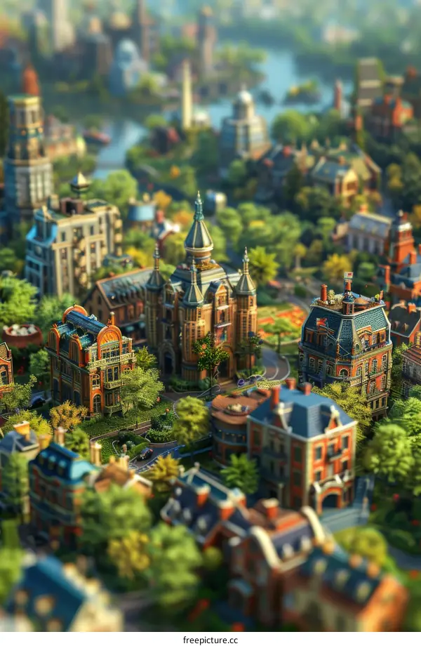Miniature Cityscape of Historical European Town