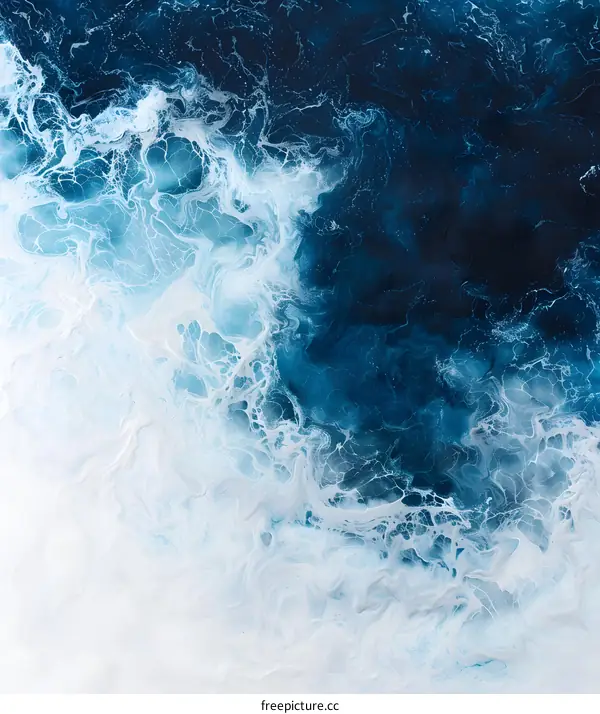 Abstract Ocean Blue Water Waves Texture Background