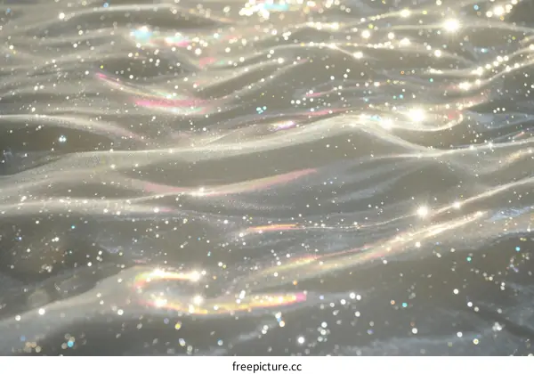 glittery white fabric with rainbow sparkles