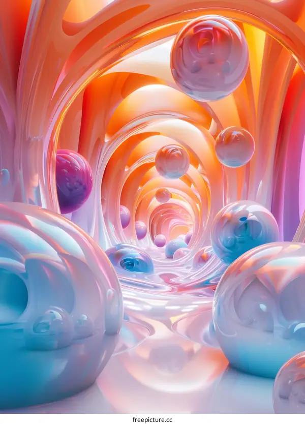 Abstract Tunnel of Pink and Blue