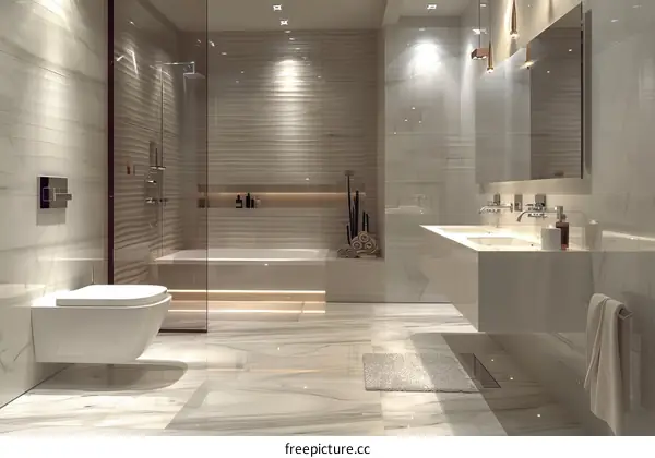 Modern Elegant Marble Bathroom Design