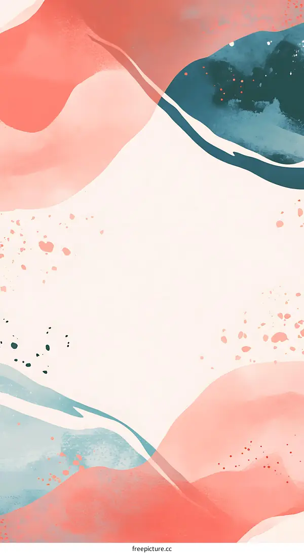 Abstract Watercolor Background with Pink and Blue