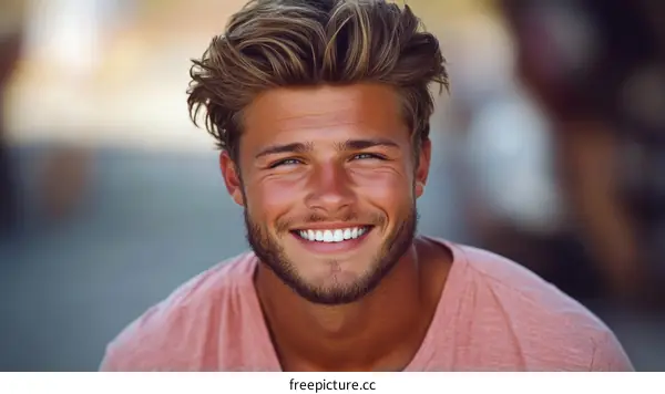 Smiling Man Outdoors Portrait