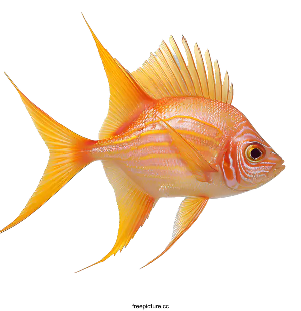 [Transparent Background PNG]Orange and White Fish on White Background