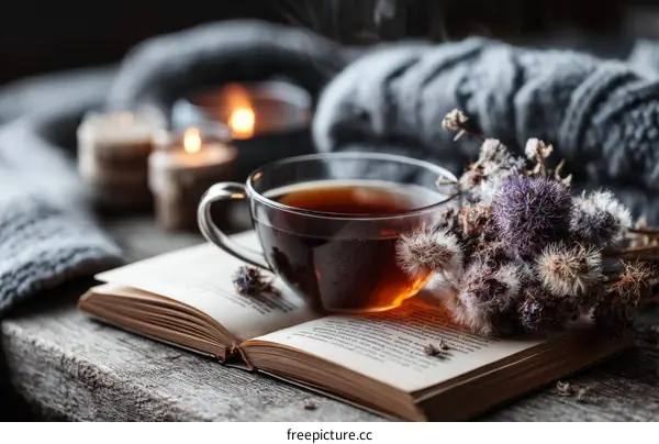 Cozy Autumn Afternoon with Tea and Books