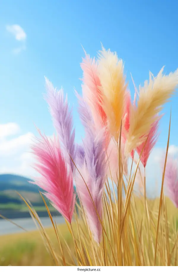 Ornamental grass swaying in the wind