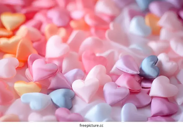 Colorful heart shape fabric background