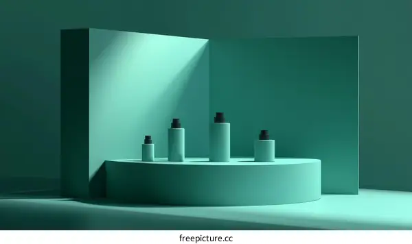 Mint Green Cosmetic Product Display Mockup
