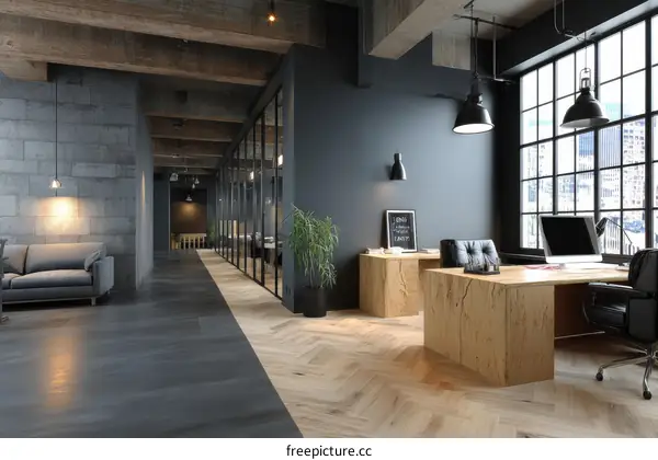Modern Industrial Office Space Interior Design