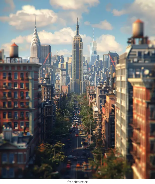 New York City Skyline Illustrated View