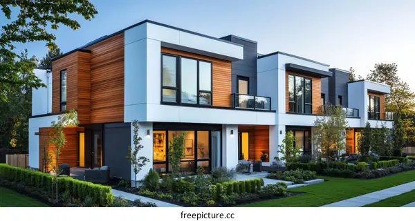 Modern Townhouses Facade Architecture